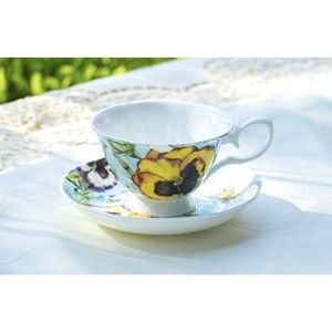 stechcol gracie bone china Yellow Pansy Tea Cup NWT